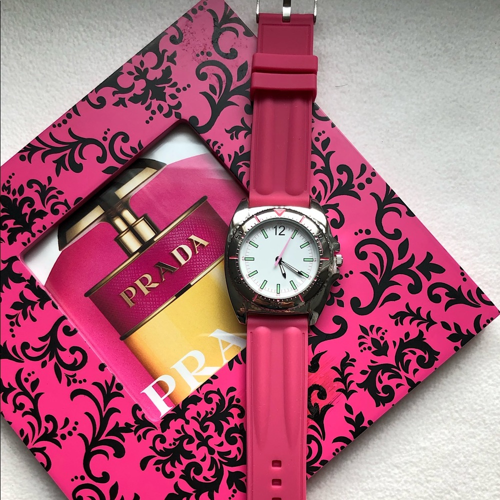 NEW! Pink Stainless Steel Oversized Watch